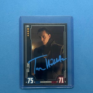 Tom Hiddleston Signed Hero Attax Card with COA