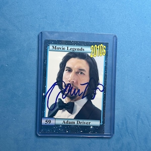 Tarjeta coleccionable autografiada de Adam Driver con certificado de autenticidad "Movie Legends"