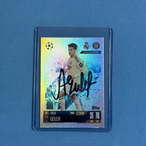 Arda Guler signierte Match Attax Karte mit COA