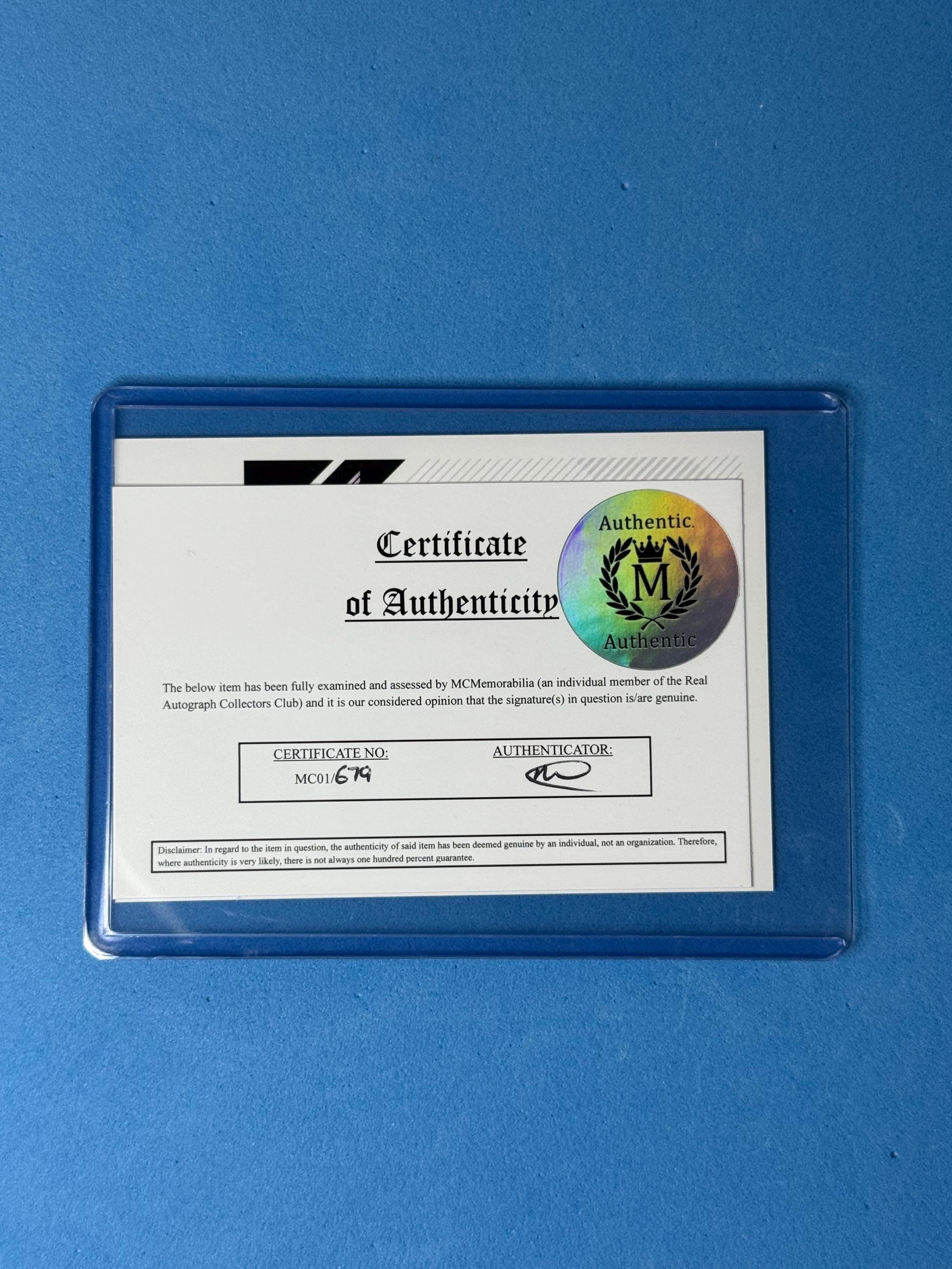 ドゥシャン・ヴラホヴィッチのサイン入りマッチアタックスカード（COA