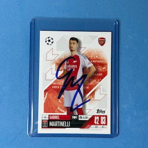 Gabriel Martinelli signierte Match Attax Karte mit Echtheitszertifikat