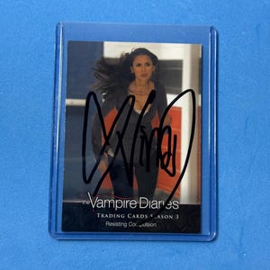Nina Dobrev signerat Vampire Diaries samlarkort med äkthetsintyg
