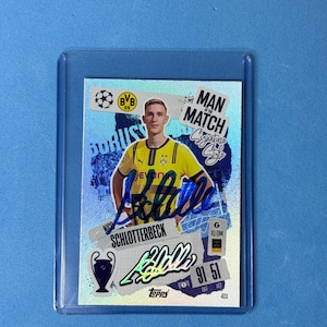 Herrlich von Niko Schlotterbeck signierte Match Attax Karte mit Echtheitszertifikat