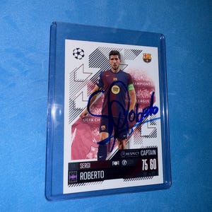 Sergi Roberto signierte Match Attax Karte mit COA