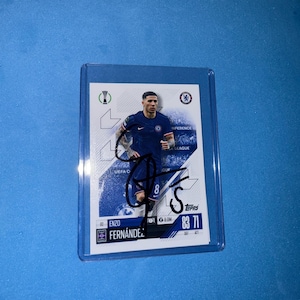 Enzo Fernandez signierte Match Attax Karte mit COA