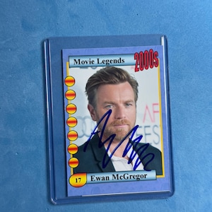 Tarjeta coleccionable autografiada de Ewan McGregor con certificado de autenticidad