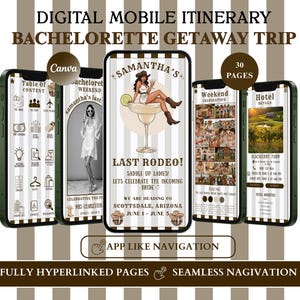 Bachelorette Weekend Itinerary Template, Digital Mobile Last Rodeo Bachelorette, Editable Scottsdale Western Cowgirl Party, Nashville Trip