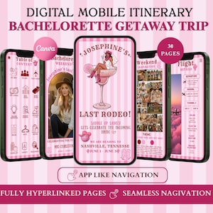 Last Rodeo Bachelorette Itinerary Template, Digital Mobile Itinerary Invitation, Western Nashville Cowgirl Party, Editable Girl Getaway Trip