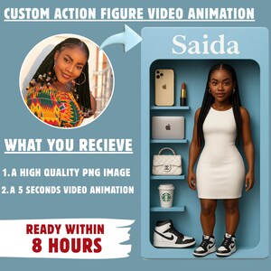 Personalized Action Figure Poster: Custom Video Animation Gift (Digital Download)