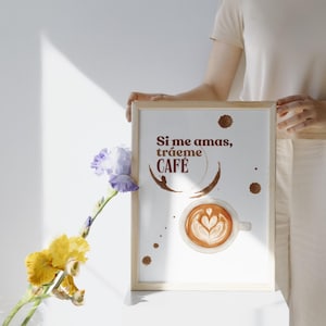 Póster Digital de Café Espresso, Arte Moderno para Cocina, 40x60 cm, Descarga PNG y JPG, Cuadro de café, cartel para cafeterias, Coffee Art