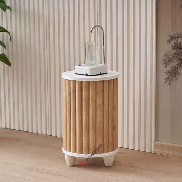 Wood Water Bottle Cover & Stand: 5 Gallon Dispenser Case