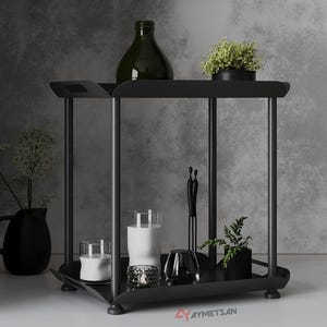 Organiseur 2 niveaux en métal, Support à café, Étagère de cuisine, Étagère à ustensiles de table, Étagère de rangement pour salle de bain, Étagère décorative de style moderne
