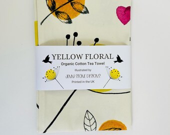 Seed heads Tea Towel - Organic cotton  - Designed and printed in the UK
