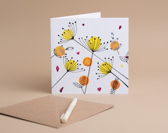 Seed head greeting card -  Designed and printed in the UK