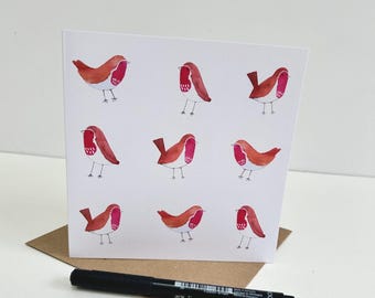 Lots of robins greeting card - Designed and printed in the UK