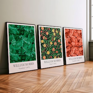 William Morris Set of 3 Prints Trendi Wall Art Nouveau Decor Gallery Wall Set Vintage Neutral Gallery Wall Prints William Morris Poster