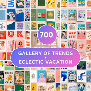 700 Gallery Wall Set Mega Bundle Wall Art Maximalist Wall Art Eclectic Gallery Set Trendy Prints Maximalist Prints Trendy Retro Wall Art