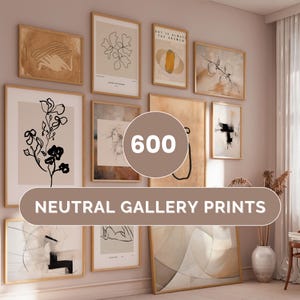 600 Arte de parede neutra Arte de parede imprimível Mega Bundle Decoração de parede Conjunto de galeria vintage Estampas estéticas Estampas boho Estampas maximalistas ecléticas