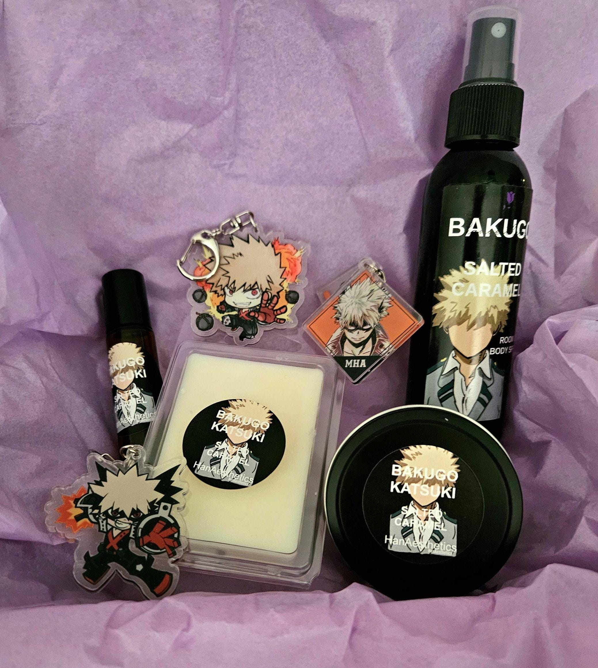 Anime Hero Inspired box. Bakugo themed box. Candle and Perfume
