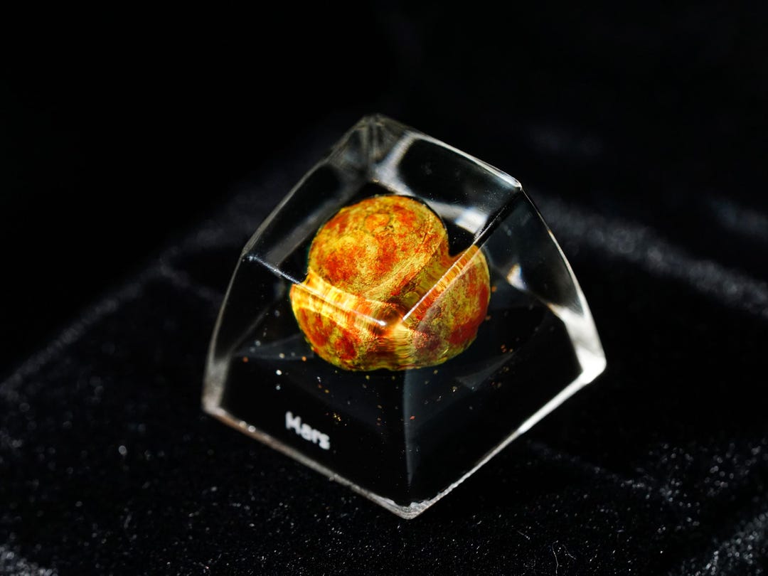 Solar System Key Cap Solar System Keycap Set – Mars in the Universe Artisan Resin Keycap for ...