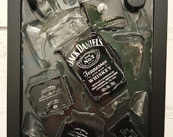 Picture Broken Bottle Jack Daniels Classic handmade gift decoration Pictures art epoxy whiskey valentines day