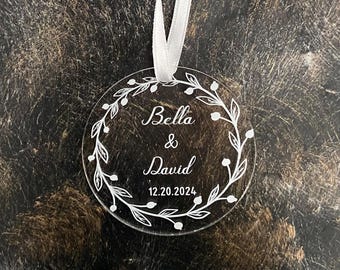 Personalisierte Hochzeitsbevorzugung für Ornamente: Gastgeschenke aus Acryl