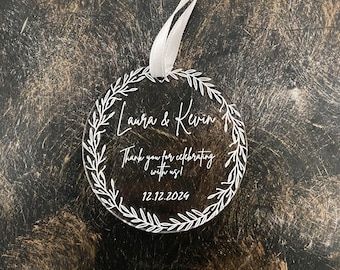 Personalisierte Hochzeit Ornament Gefälligkeiten: Acryl Geschenke für die Gäste