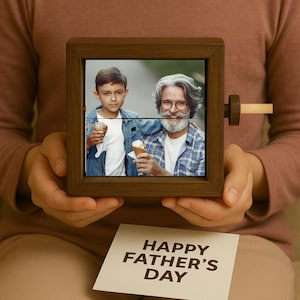 Personalisierter Flipbook-Fotorahmen Geschenk zum Vatertag - Geschenk für Papa - Erster Vatertag neue Papa Geschenk
