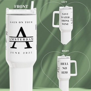 Custom Split Letter 40oz Tumbler | Personalized Text Design | Double Wall Insulated | Custom Text | Custom Gift | Hen Party Stag Party Gift