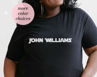 John Williams / American Composer / Pew Pew Score / Galaxy Music / Space Soundtrack Tee / Cinematic Score / Camiseta de manga corta de jersey unisex