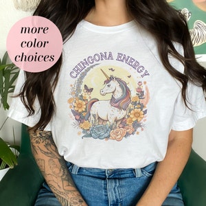 Chingona Energy | Cottagecore Unicorn | Spanish Humor | Unisex Jersey Short Sleeve Tee