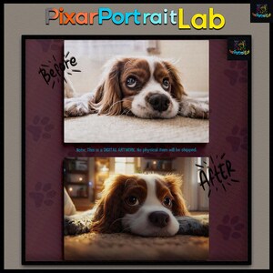 Custom Pet Portrait in Pixar Style | Transform Your Pet Photo into Disney Animation | Digital Pet Art | Dog Cat Portrait | Memorial Gift