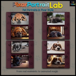 Custom Pet Portrait in Pixar Style | Transform Your Pet Photo into Disney Animation | Digital Pet Art | Dog Cat Portrait | Memorial Gift