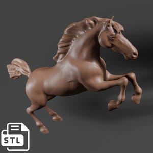 Zeer gedetailleerd 3D STL-bestand paard voor 3D-printen – 3D-afdrukbestand fokpaard, perfect voor snijwerk, kunst en doe-het-zelfprojecten
