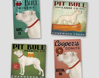 PIT BULL Pittie, American Pit Bull Terrier, Staffordshire Canoe Company Free CUSTOMIZATION Poster Print