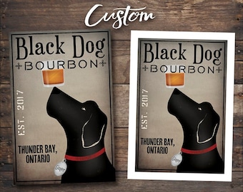 FREE PERSONALIZATION, Labrador, Black Dog, Black Lab, Chocolate Lab, Yellow Dog, Bourbon, Whiskey, Wall Art, Dog Lover, Dog Art, Man Cave