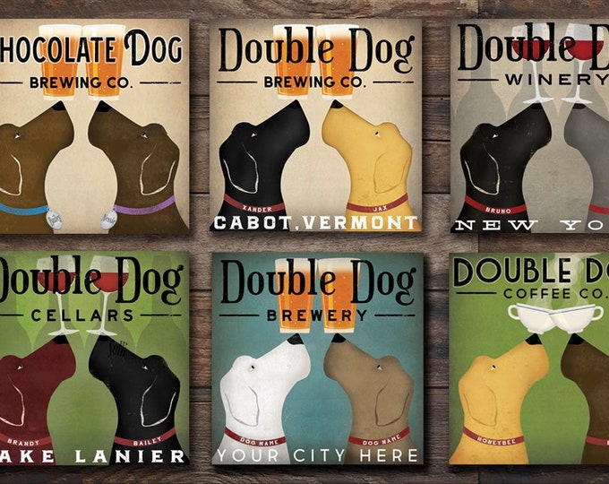 Double Dog Wine Vineyards CUSTOM PERSONALIZED Stretched Canvas Etsy