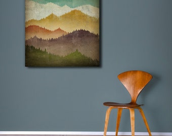 Mountain Landscape  Stretched Canvas Wall Art by Ryan Fowler Native Vermont Smoky, Blue Ridge, Vermont, Carolina, Tennessee