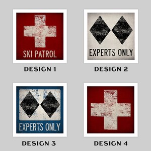Ski Patrol Sign Print Archival Pigment Print Signed Experts Only Double Black Diamond image 2