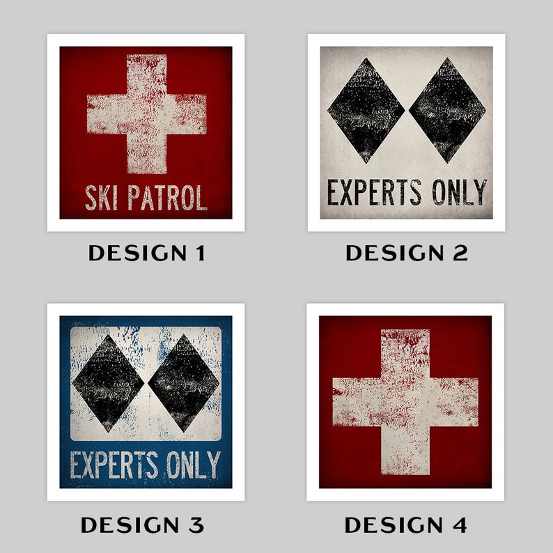 Ski Patrol Sign Print Archival Pigment Print Signed Experts Only Double Black Diamond image 2