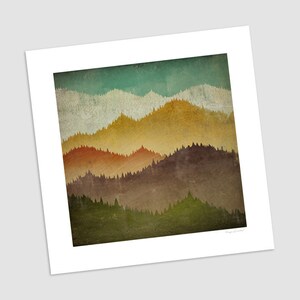 MOUNTAIN VIEW Smoky Mountains Green Mountains graphic art print SIGNED