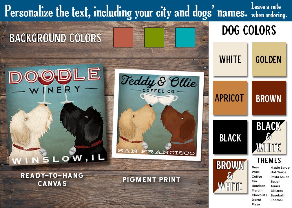 Personalized DOODLE Double Dog Wine Cellars LABRADOODLE Etsy