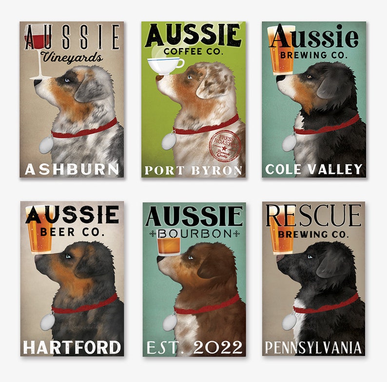 Custom AUSSIE Australian Shepherd Dog POSTER PRINT image 1
