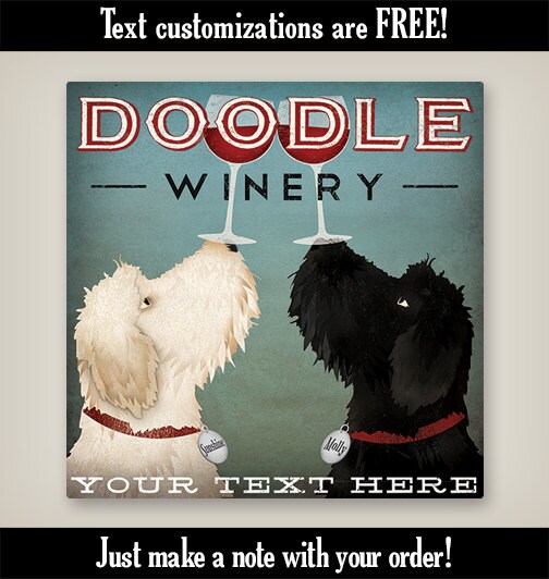 Personalized DOODLE Double Dog Wine Cellars LABRADOODLE Etsy