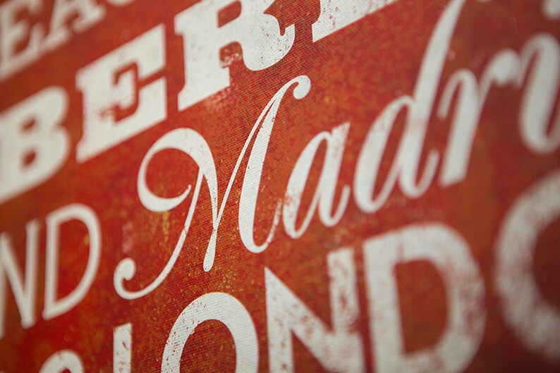 Custom MADE to ORDER Typographic Wall Art Gallery Wrapped Etsy