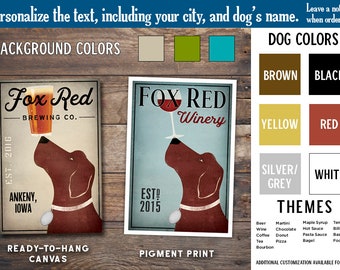 FREE Personalization  Red Dog FOX RED Brewing Company Poster Print