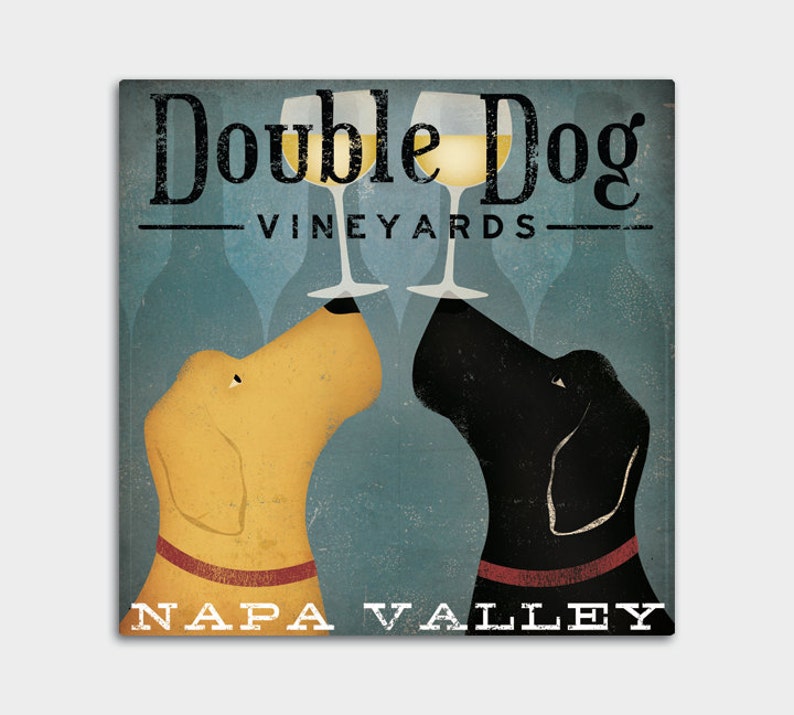Double Dog Wine Vineyards CUSTOM PERSONALIZED Stretched Canvas Etsy