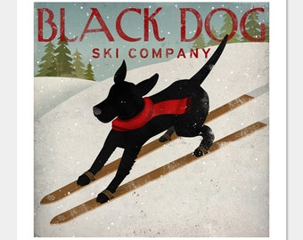 FREE CUSTOMIZATION Black Dog Ski Company Archival Pigment Print Signed