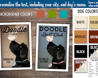 FREE CUSTOMIZATION Personalized Goldendoodle Labradoodle Doodle Brewing Company Beer Coffee Wine Poster Print Ryan Fowler Native Vermont