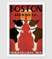 BOSTON Terrier FREE to Personalize -- Brown & Black  Brewing Co. Beer  ILLUSTRATION Print signed 